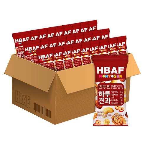 HBAF 먼투썬 하루견과 브라운, 20g, 100개 먼투썬견과