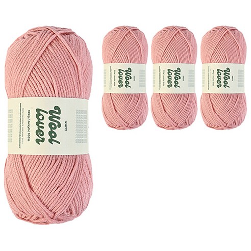 니뜨 울러버 뜨개실 100g, 03 인디핑크, 4개
