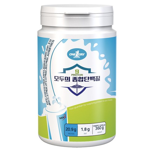 원데이뉴트리션 모두의 종합 단백질 쉐이크 9종 동물성 식물성 복합 프로틴 파우더, 360g, 1개