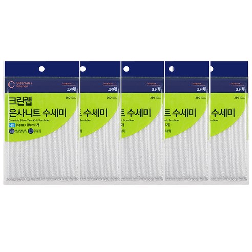 크린랲 은사니트 수세미 대, 5개, 1개입