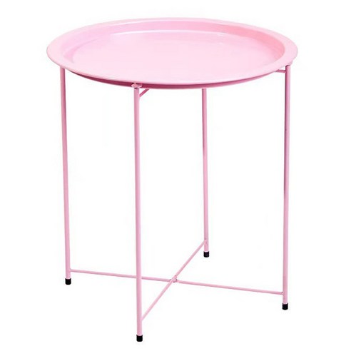 조이풀 다기능 원형 폴딩 테이블, 핑크