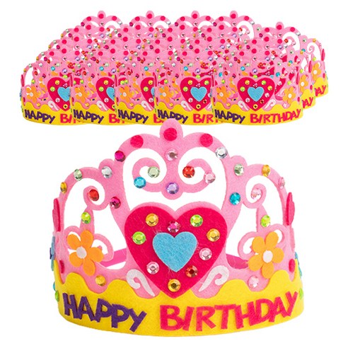 민화샵 공주 놀이 왕관 만들기, 분홍 생일하트, 20개
