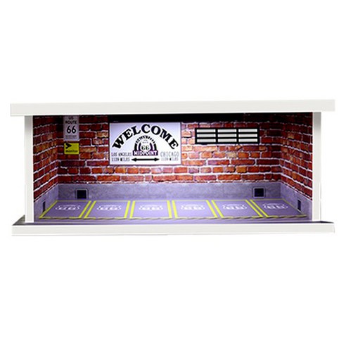 레프리카 1:64 미니카 주차장 DIY ROUTE666 아크릴케이스 MXT114608, 1개