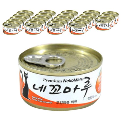 네꼬마루 고양이캔 80g, 참치+연어혼합맛, 24개
