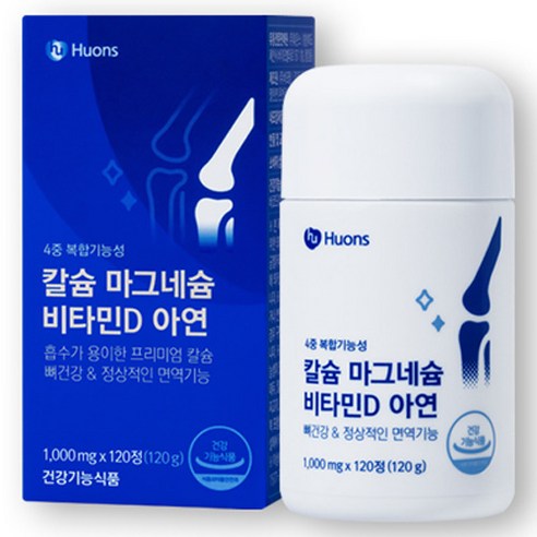 휴온스 칼슘 마그네슘 비타민D 아연 120g, 120정, 1개