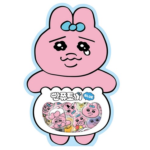 도티도그 빤쮸토끼 조각스티커, 블루, 1개