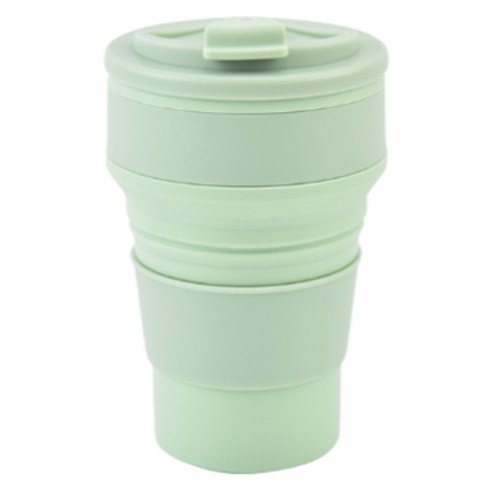 채옴 접이식 텀블러 휴대용 실리콘 컵, 민트, 1개, 500ml