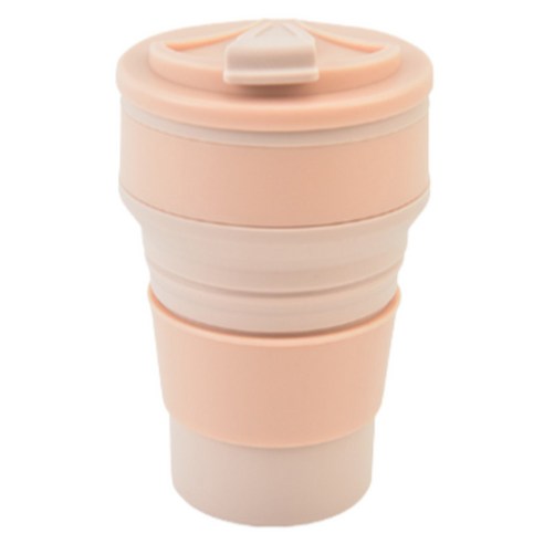 채옴 접이식 텀블러 휴대용 실리콘 컵, 오렌지, 1개, 500ml