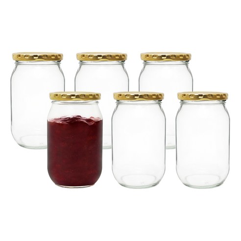 경성 원형 유리병, 480ml, 6개