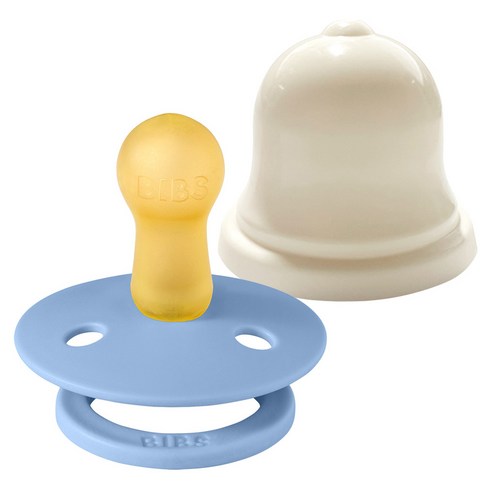 BIBS 컬러 고무 쪽쪽이 2단계 + 실리벨 케이스 세트, 2단계(6~18개월), 스카이블루, 1세트