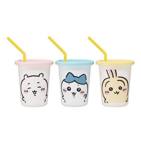 skater SIH3ST 시피컵 3종 세트 CHIIKAWA, YELLOW, PINK, BLUE, 320ml, 1세트