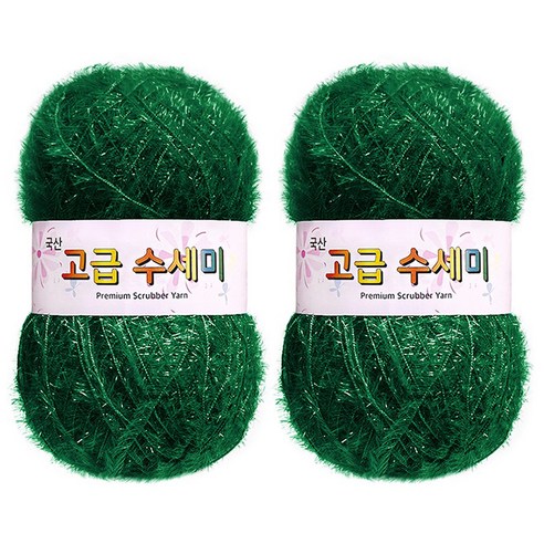 yarna 고급 수세미 뜨개실 80g, 104 진초록, 2개