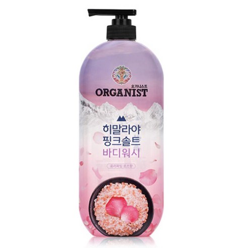 오가니스트 히말라야 핑크솔트 바디워시 – 퓨리파잉 로즈향, 865ml, 2팩