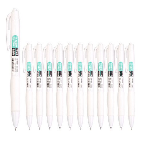 델리 노크식 젤잉크펜 0.5mm S08-F, 블랙(잉크) + 불투명(바디), 12개