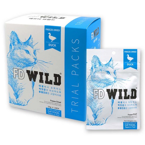 에프디와일드 고양이 키튼용 FD WILD 동결건조 사료 트라이얼팩, 오리, 100g, 1개