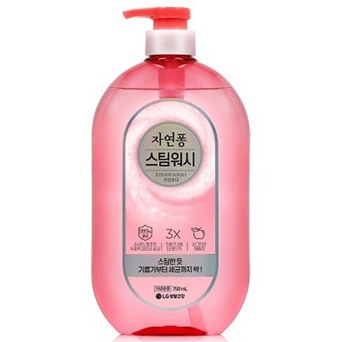 자연퐁 스팀워시 주방세제 용기형 애플향, 750ml, 2개