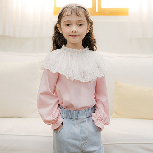 베베쥬 여아용 마일 모티브 티셔츠
