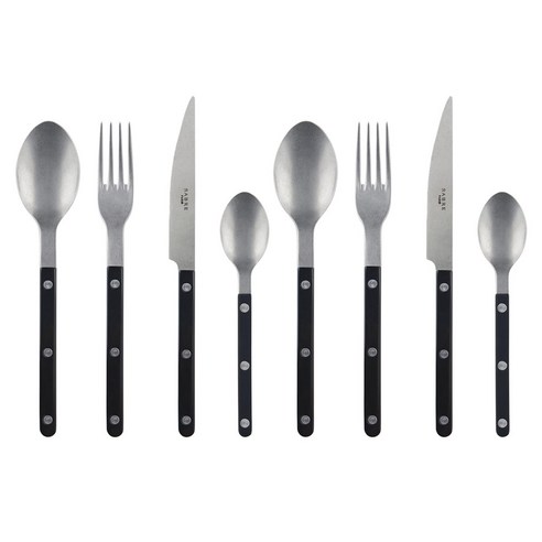 사브르 빈티지 커트러리 4종 세트, 블랙, 디너 스푼 + 디너 포크 + 디너 나이프 + 티 스푼, 2세트