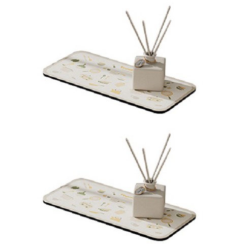 블럭마트 주방 규조토 드라잉 식기건조 매트 14 x 30 cm 2p, type 3