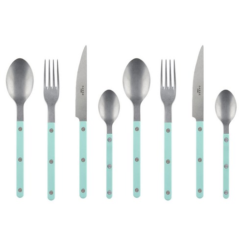 사브르 빈티지 디너 커트러리세트, 파스텔그린, 디너스푼 2p + 디너포크 2p + 디너나이프 2p + 티스푼 2p, 1세트