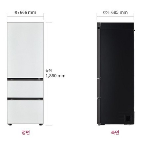 [색상선택형] LG전자 오브제 324L 스탠드형 3도어 메탈 디오스 김치톡톡 김치냉장고 방문설치, 화이트(상칸) + 화이트(중칸, 하칸), Z333MWW162S