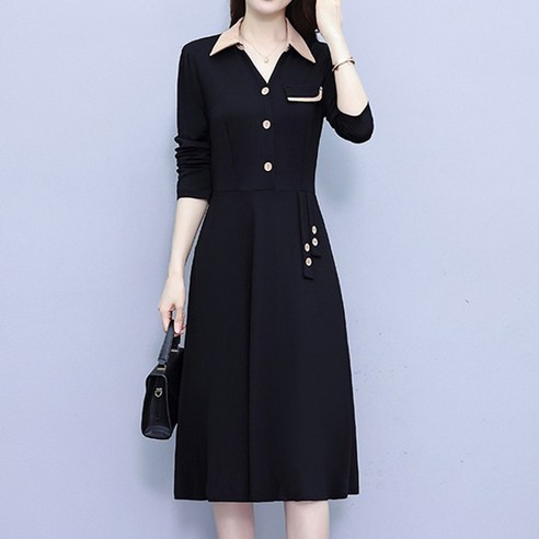 모든 여성을 위한 세련되고 편안한 포플러앤씨 다빈 배색 빅사이즈 원피스