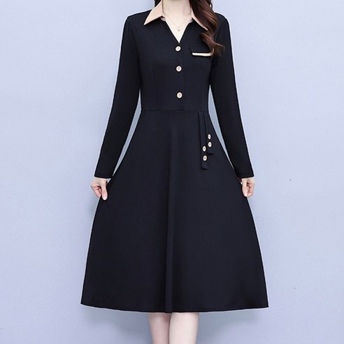 모든 여성을 위한 세련되고 편안한 포플러앤씨 다빈 배색 빅사이즈 원피스