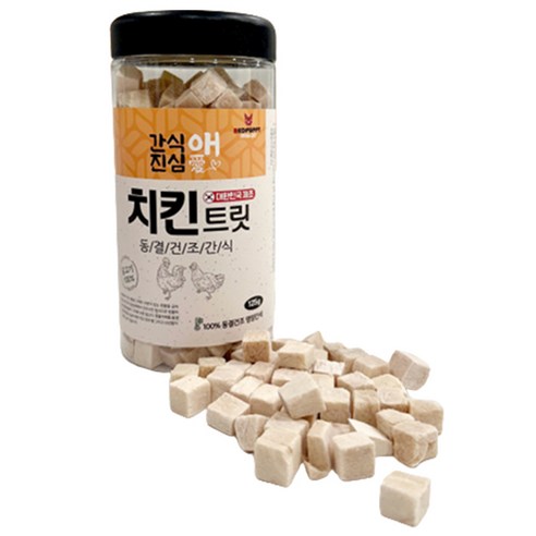 레드퍼피 반려동물 간식애진심 트릿 동결건조 통간식, 닭고기맛, 125g, 1개