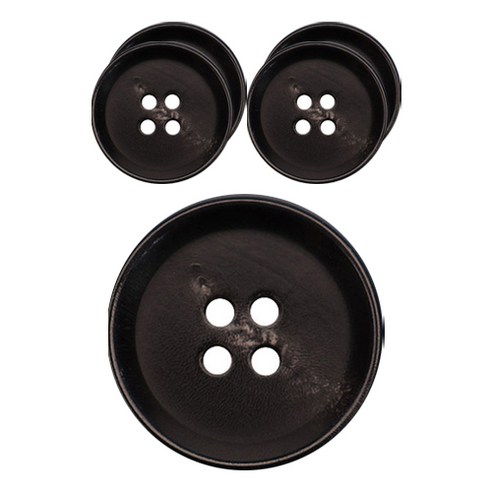동대문단추왕 리얼소뿔 단추 JWS-02 20mm, 5개, 블랙