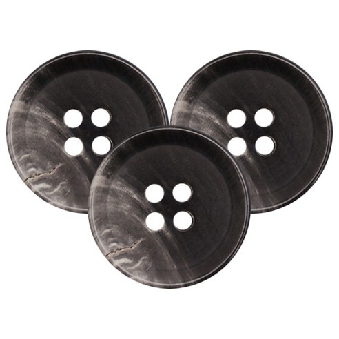 동대문단추왕 리얼소뿔 단추 JWS-02 20mm, 3개, 차콜