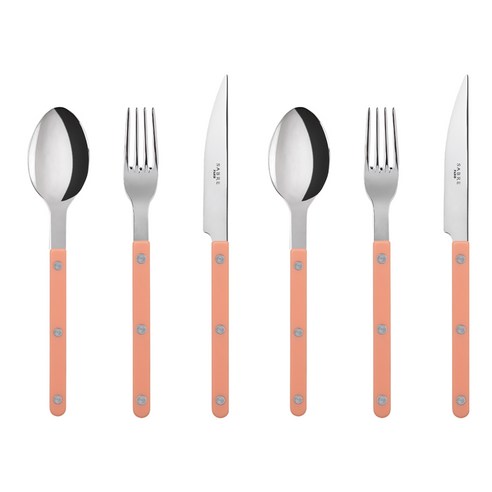 사브르 샤이니 디너 스푼 2p + 디너 포크 2p + 디너 나이프 2p 세트, 누드핑크, 1세트