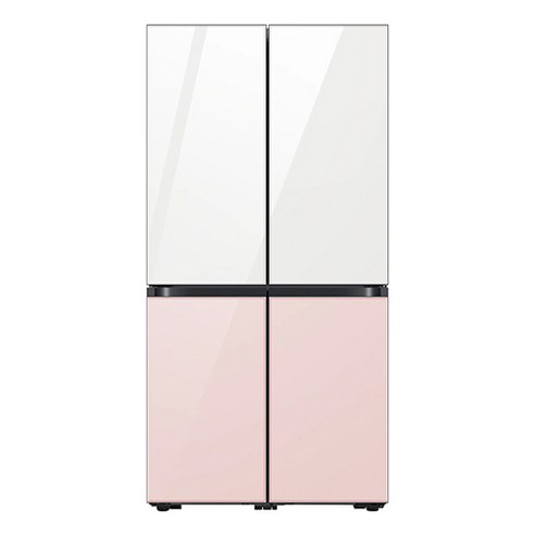 [색상선택형] 삼성전자 비스포크 4도어 냉장고 글래스 875L 방문설치, RF85C90D255, 글램 화이트,글램 핑크