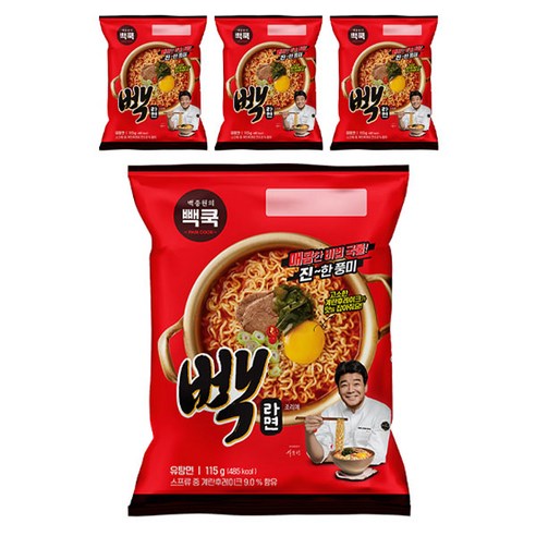 빽쿡 빽라면 115g, 4개