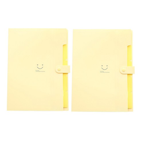 알로데 스마일 캔디 파일 케이스 32.4 x 23.6 x 1.9 cm, TYPE04 라이트 옐로우, 2개