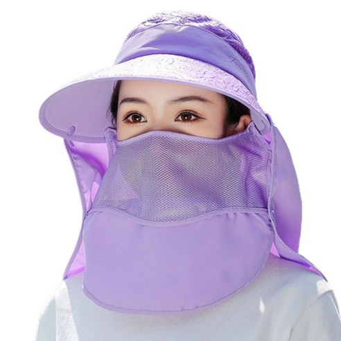 엔젤야옹 자외선차단 꽃무늬 4단 변신 모자, 퍼플
