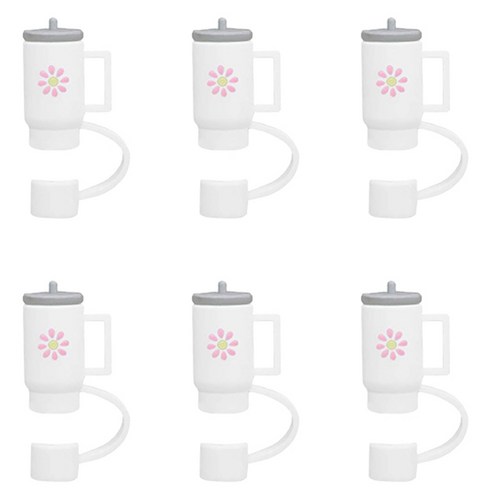 블럭마트 텀블러 캡 먼지커버, 화이트, 6개