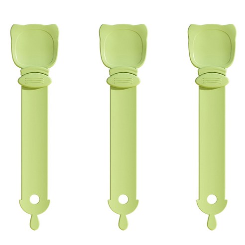 반려동물 아티펫 스트립 먹이 간식 압착 스푼, 그린, 3개