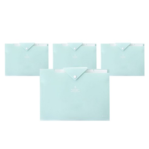 알로데 심플 도큐먼트 파일 보관 케이스, TYPE 02 그린, 4개