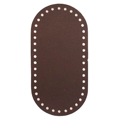 yarna 타원형 가죽 바닥 뜨개질도구 20 x 10 cm, 브라운, 1개