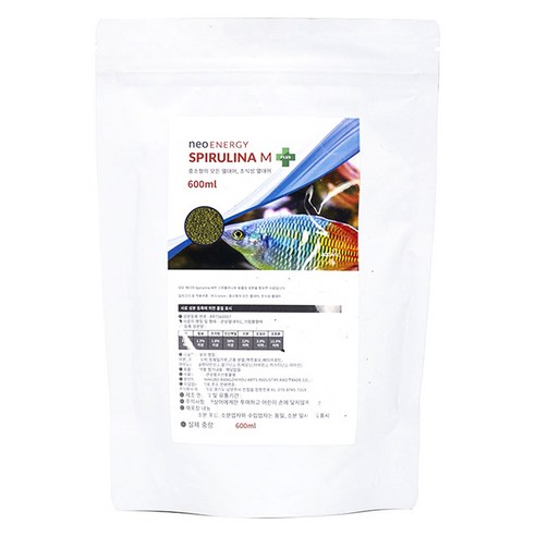 네오 관상어용 에너지 스피룰리나 M 플러스 사료, 600ml, 1개