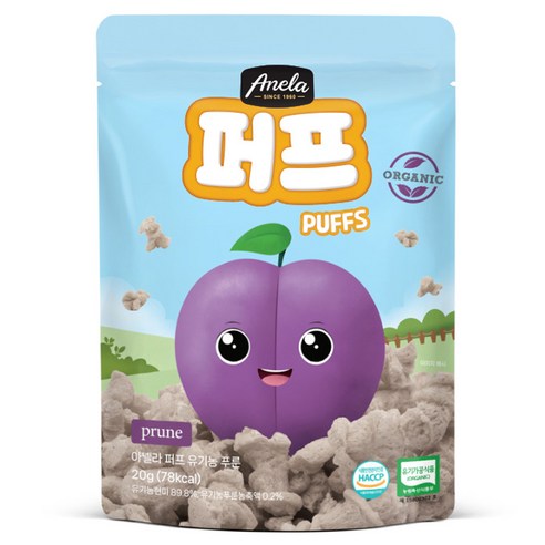 아넬라 유기농 푸룬 퍼프, 푸룬맛, 20g, 1개