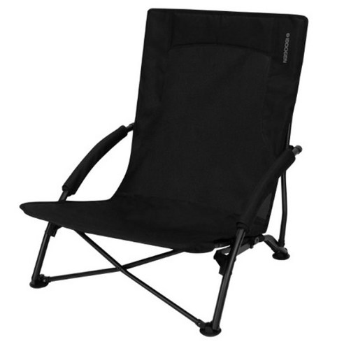 아이두젠 롱 릴렉스 로우 휴대용 접이식 의자, 블랙, 1개