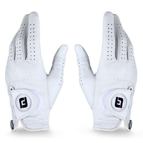 풋조이 여성용 카브레타소프 양피 골프장갑 양손용, 화이트, 1세트
