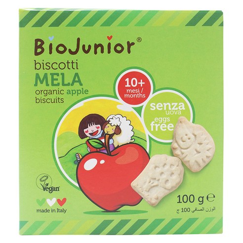바이오주니어 유기농 사과 비스킷, 100g, 1개