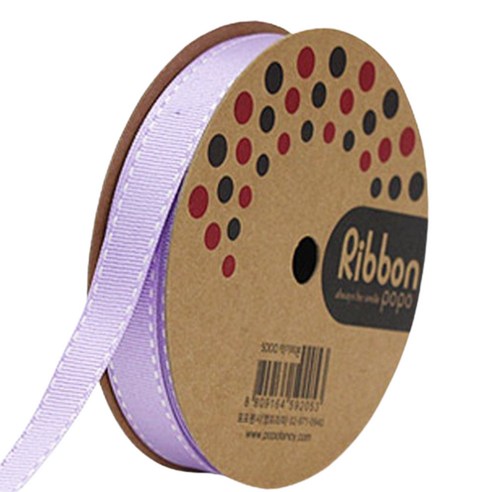뭉구 골직 스티치 리본 15mm, 퍼플, 13.7m, 1개