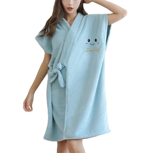 소니오 스트랩 스마일 잠옷 샤워 가운 ONE SIZE, 12 블루 반팔, 1개