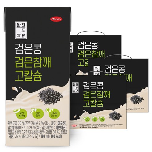 한미 검은콩 검은참깨 고칼슘 두유 190mlx20팩x3박스, 190ml, 60개