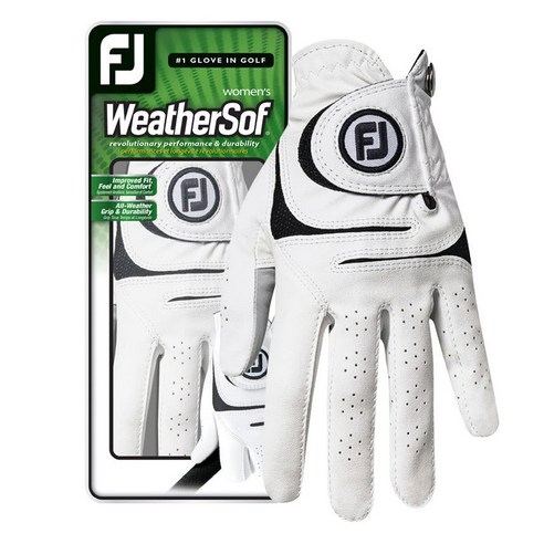 풋조이 여성용 뉴 웨더소프 골프장갑 왼손용, 화이트, 1개