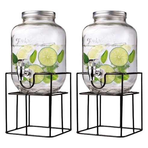 아트웨어 와이어 음료 디스펜서 4L x 2p 세트, 혼합색상, 2개