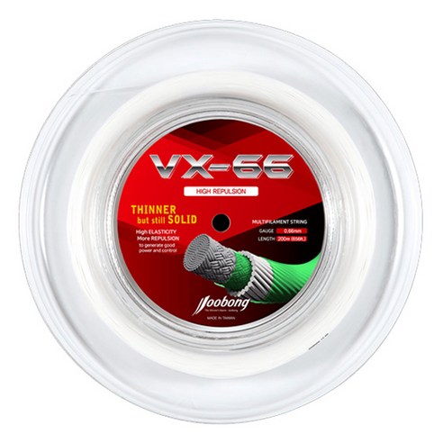 주봉 배드민턴 스트링 거트 VX-66, 화이트, 1개